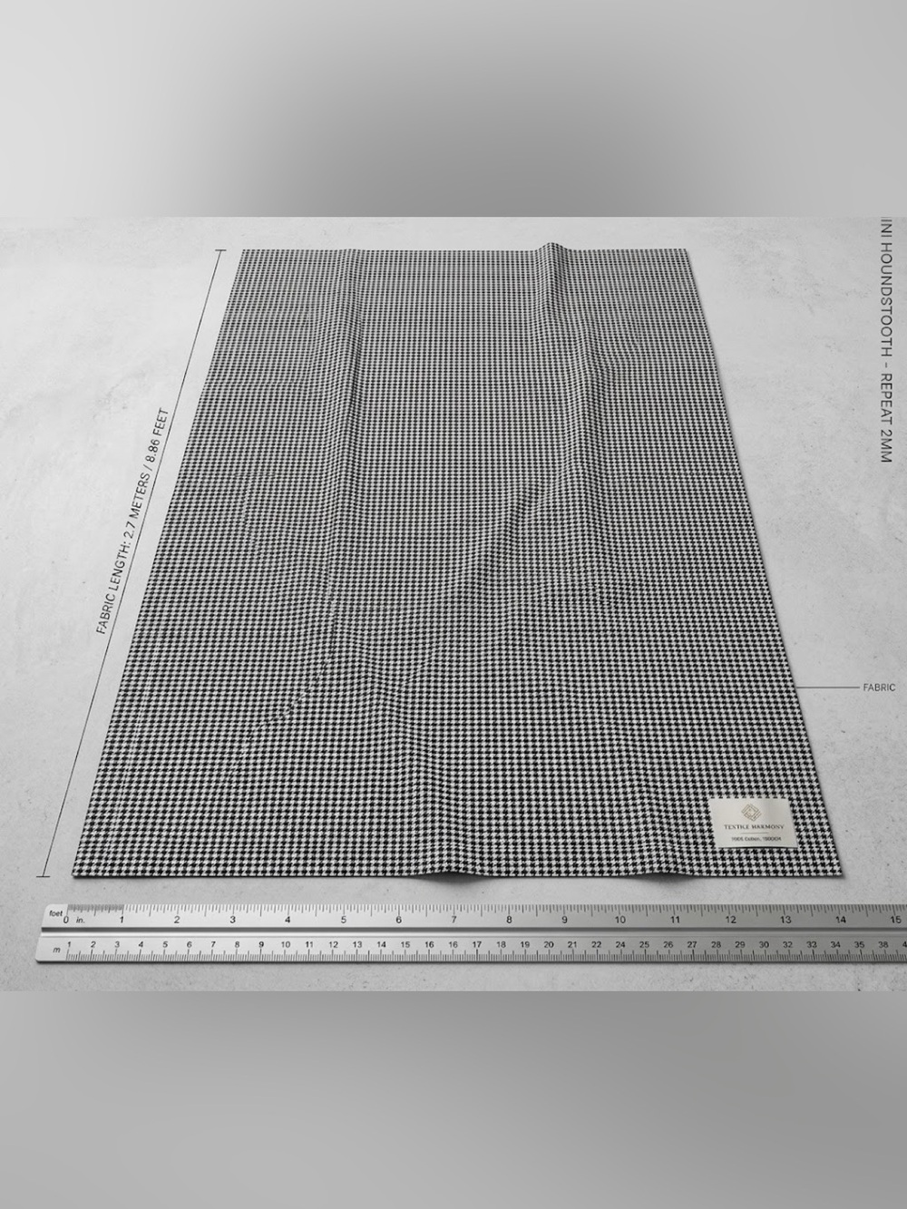 Black and White Houndstooth Knit Fabric - New (2.95 Yards)